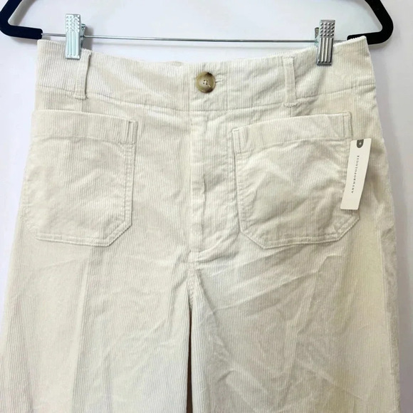 NWT Anthropologie Maeve The Colette Cord Crop Wide Leg Pants Ivory Cream 29 - Picture 10 of 17